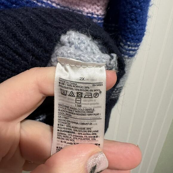 Old Navy Rainbow Striped Sweater Plus Size 2X - Picture 5 of 6